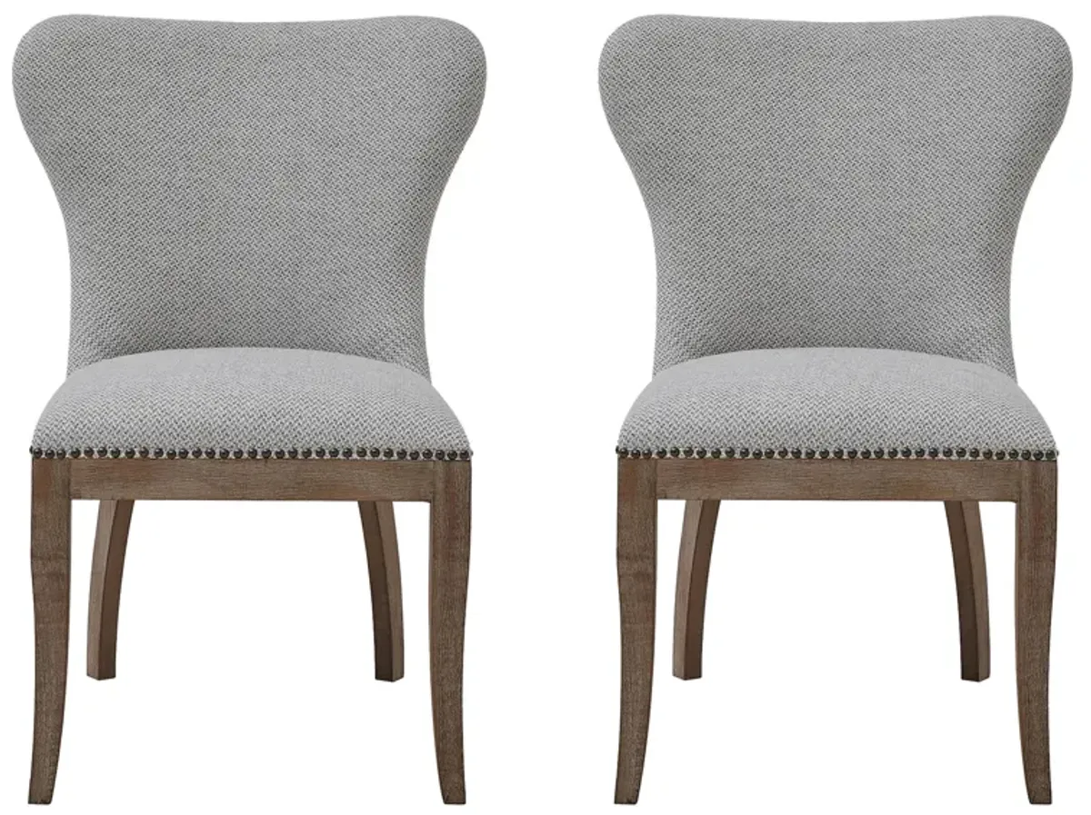 Dorsey Dining Chair: Set of 2 in Cardiff Gray by New Pacific Direct