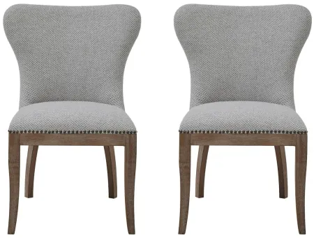 Dorsey Dining Chair: Set of 2 in Cardiff Gray by New Pacific Direct