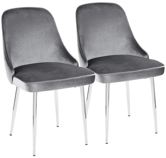 Marcel Dining Chair - Set of 2 in Blue-gray by Lumisource