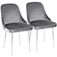 Marcel Dining Chair - Set of 2 in Blue-gray by Lumisource