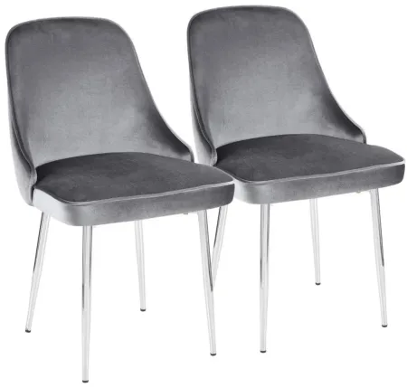 Marcel Dining Chair - Set of 2 in Blue-gray by Lumisource
