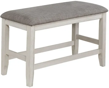 Fulton Counter-Height Dining Bench in Antique White and Gray by Crown Mark