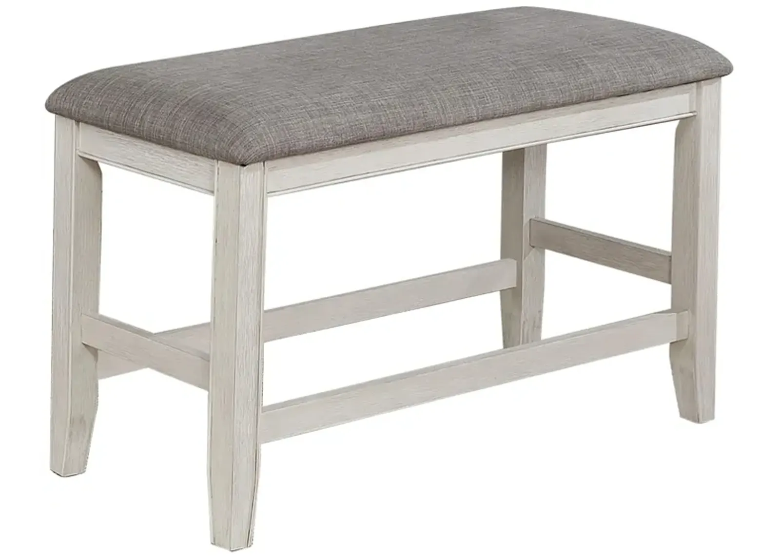 Fulton Counter-Height Dining Bench in Antique White and Gray by Crown Mark