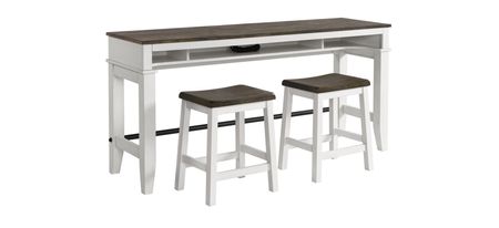 Kona Console Bar Table in Gray and White finish by Intercon