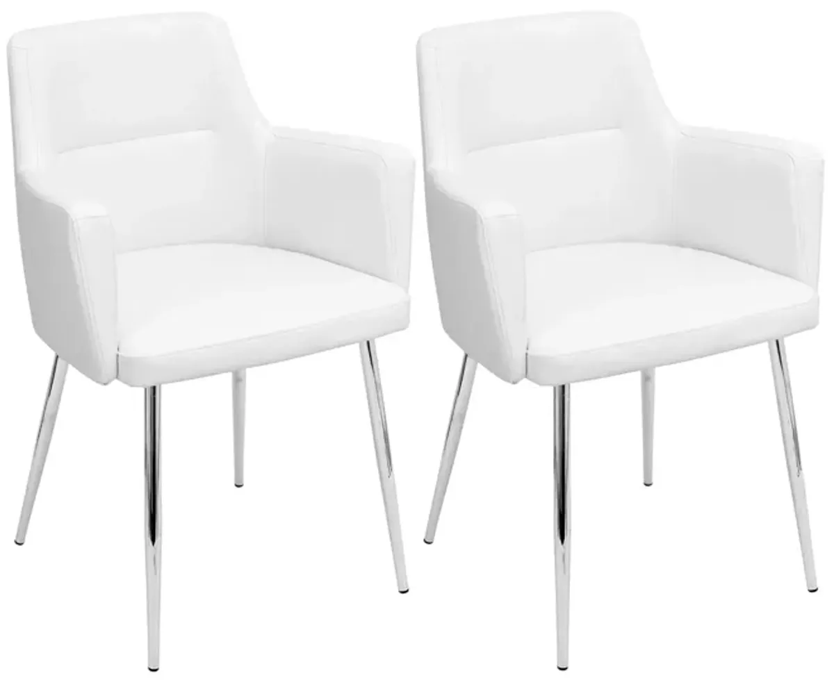 Andrew Dining Chair - Set of 2 in White by Lumisource