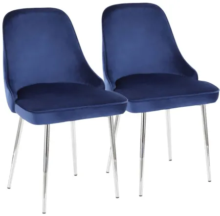 Marcel Dining Chair - Set of 2 in Blue by Lumisource