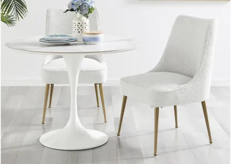 Cedric Fabric Dining Side Chair in Boucle Beige by New Pacific Direct