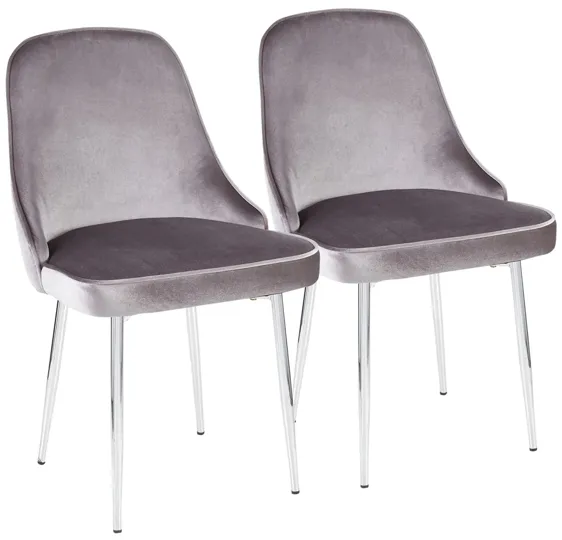 Marcel Dining Chair - Set of 2 in Silver by Lumisource