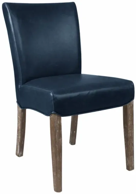 Beverly Hills Leather Dining Chair: Set of 2 in Vintage Blue by New Pacific Direct