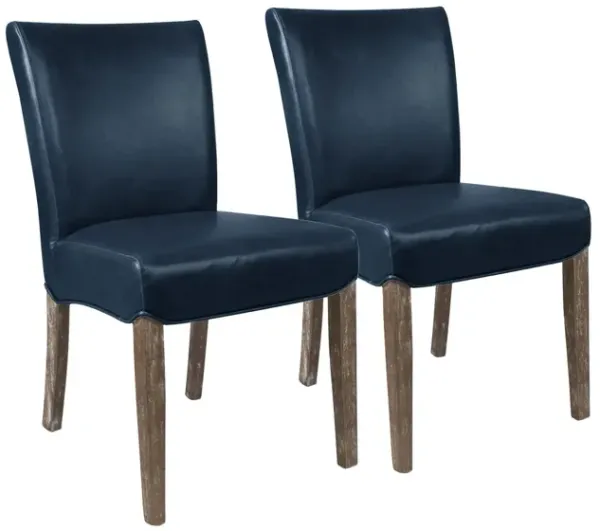 Beverly Hills Leather Dining Chair: Set of 2