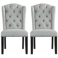 Jeanette Casual Dining Upholstered Side Chair Set of 2 in Linen by Ashley Furniture
