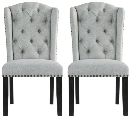 Jeanette Casual Dining Upholstered Side Chair Set of 2 in Linen by Ashley Furniture