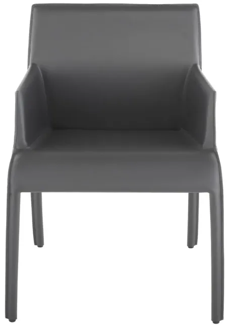 Delphine Dining Chair with Arms in DARK GREY by Nuevo