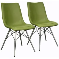 Blaine Dining Chair Stainless Steel Legs: Set of 2 in Cactus by New Pacific Direct