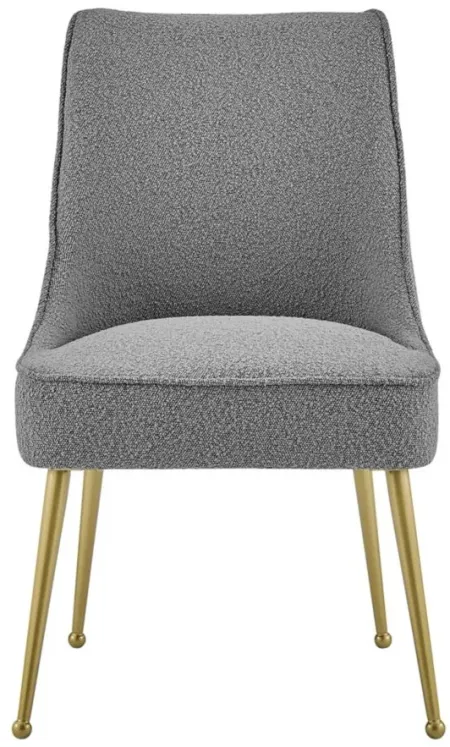 Cedric Fabric Dining Side Chair in Boucle Gray by New Pacific Direct