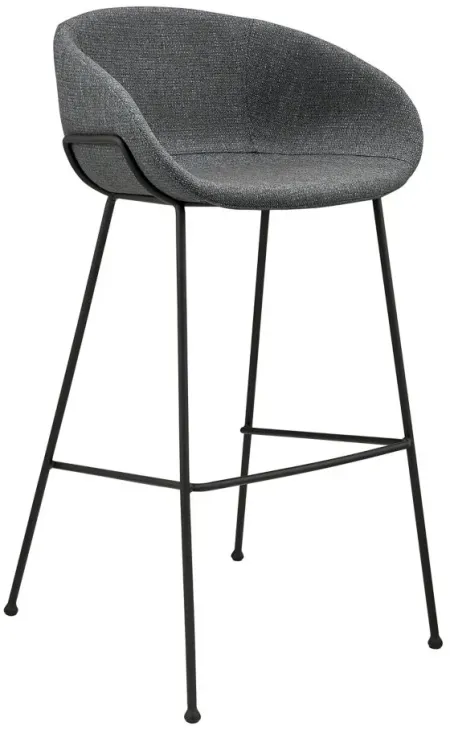 Zach Bar Stool set of 2 in Gray/Blue by EuroStyle
