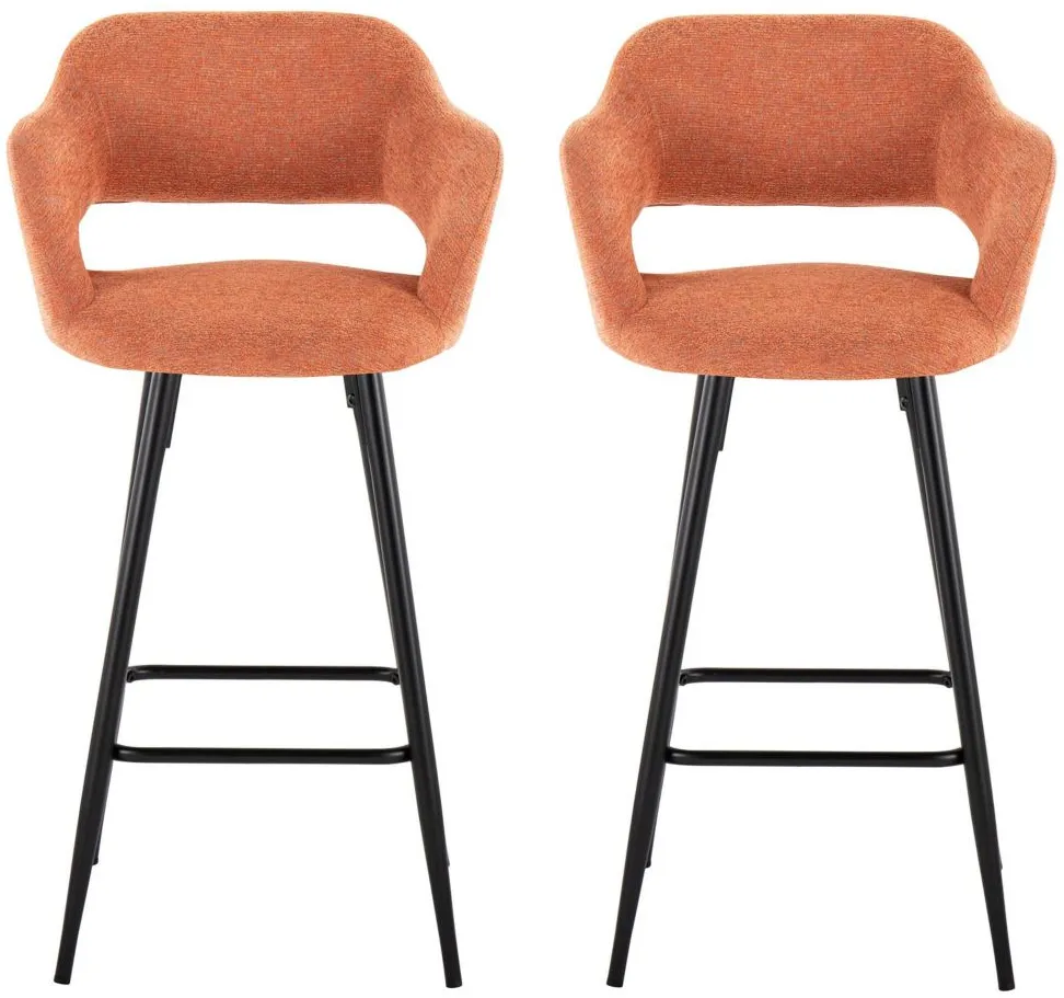 Margarite Counter Stool- Set of 2 in Black;Orange by Lumisource
