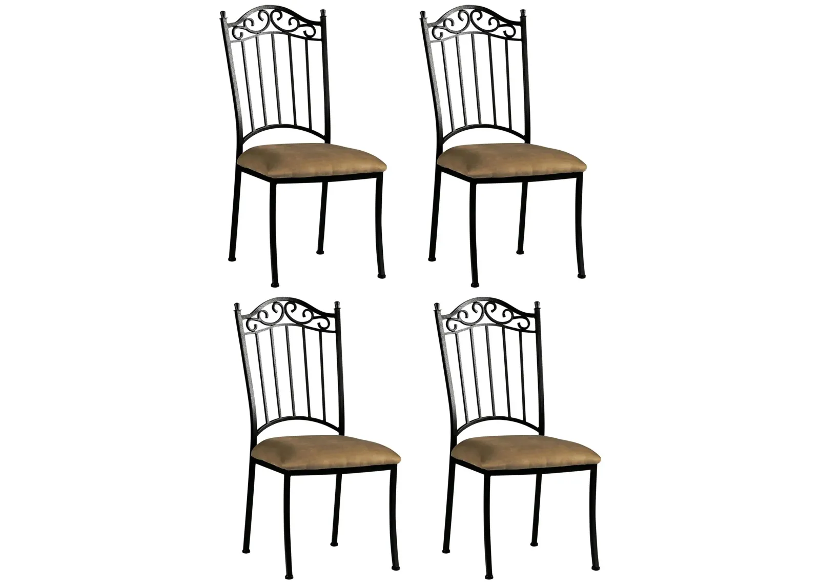 Jennie Dining Chairs - Set of 4 in Taupe Suede / Antique Taupe by Chintaly Imports