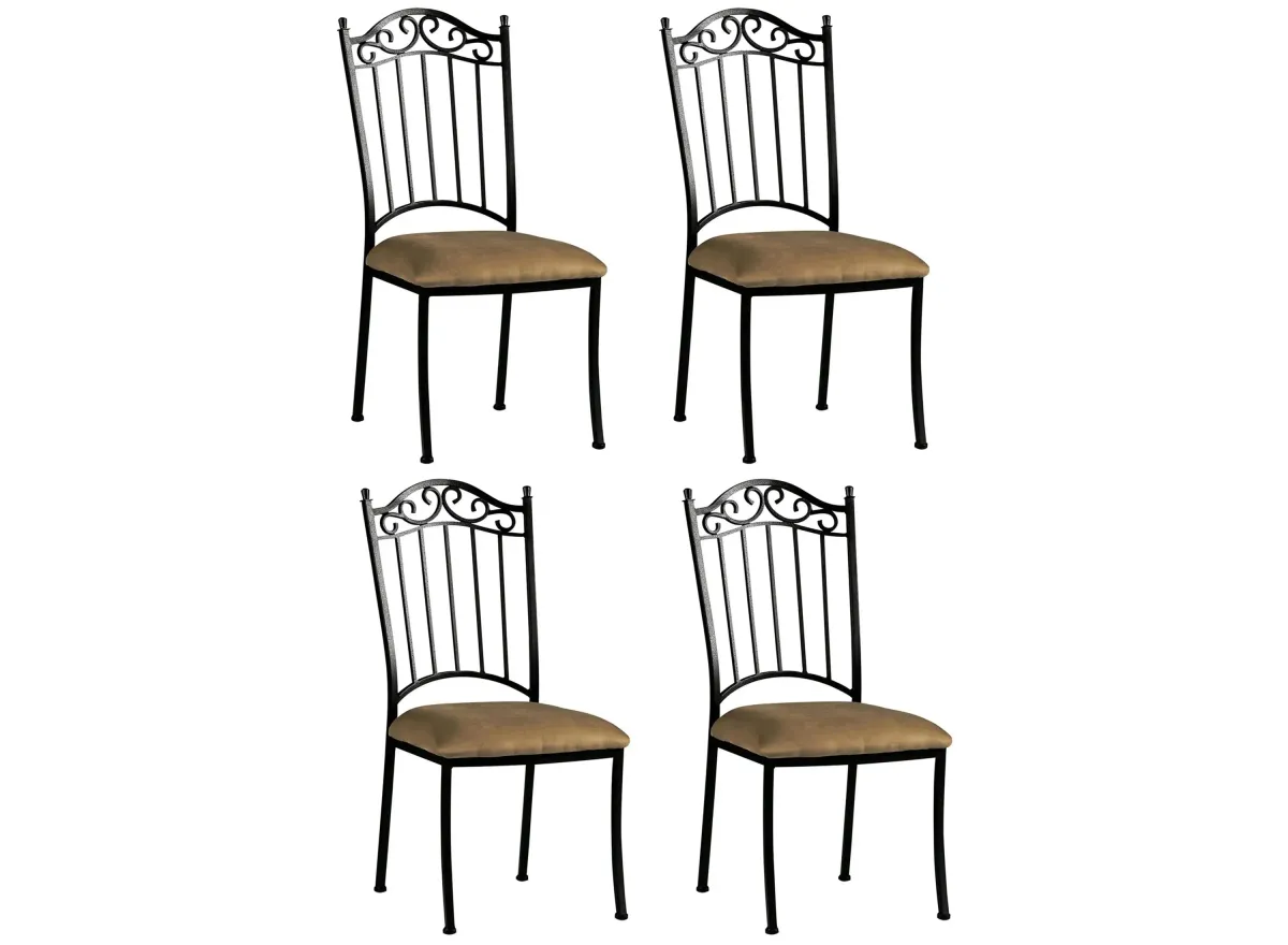 Jennie Dining Chairs - Set of 4 in Taupe Suede / Antique Taupe by Chintaly Imports