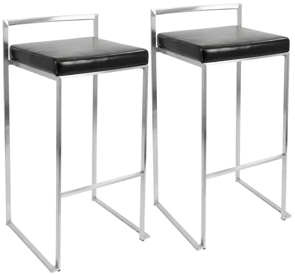 Fuji Barstools: Set of 2 in Black by Lumisource