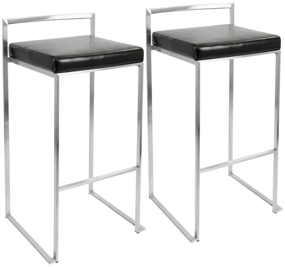 Fuji Barstools: Set of 2 in Black by Lumisource