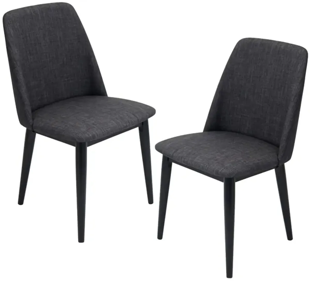 Tintori Dining Chairs: Set of 2 in Charcoal by Lumisource