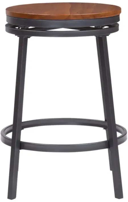 Stockton Backless Counter Stool in Slate Gray with Golden Oak by American Woodcrafters