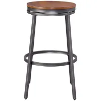 Stockton Backless Bar Stool in Slate Gray with Golden Oak by American Woodcrafters