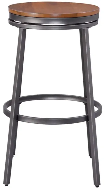 Stockton Backless Bar Stool in Slate Gray with Golden Oak by American Woodcrafters