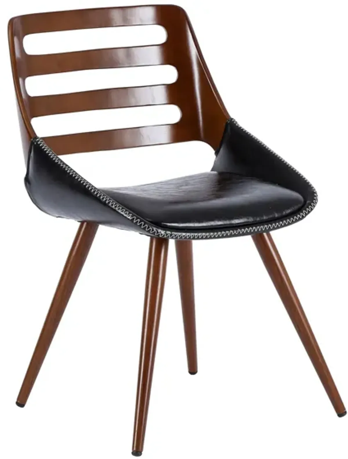 Shelton Bamboo Chair in Black/Walnut by New Pacific Direct