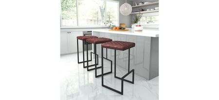 Element Bar Stool in Brown, Black by Zuo Modern