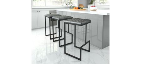 Element Bar Stool in Gray, Black by Zuo Modern