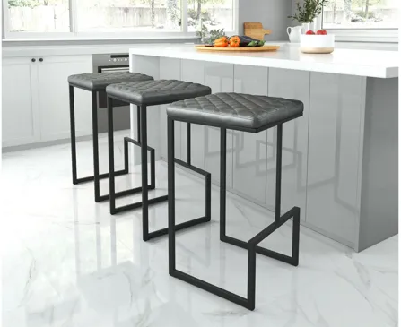 Element Bar Stool in Gray, Black by Zuo Modern