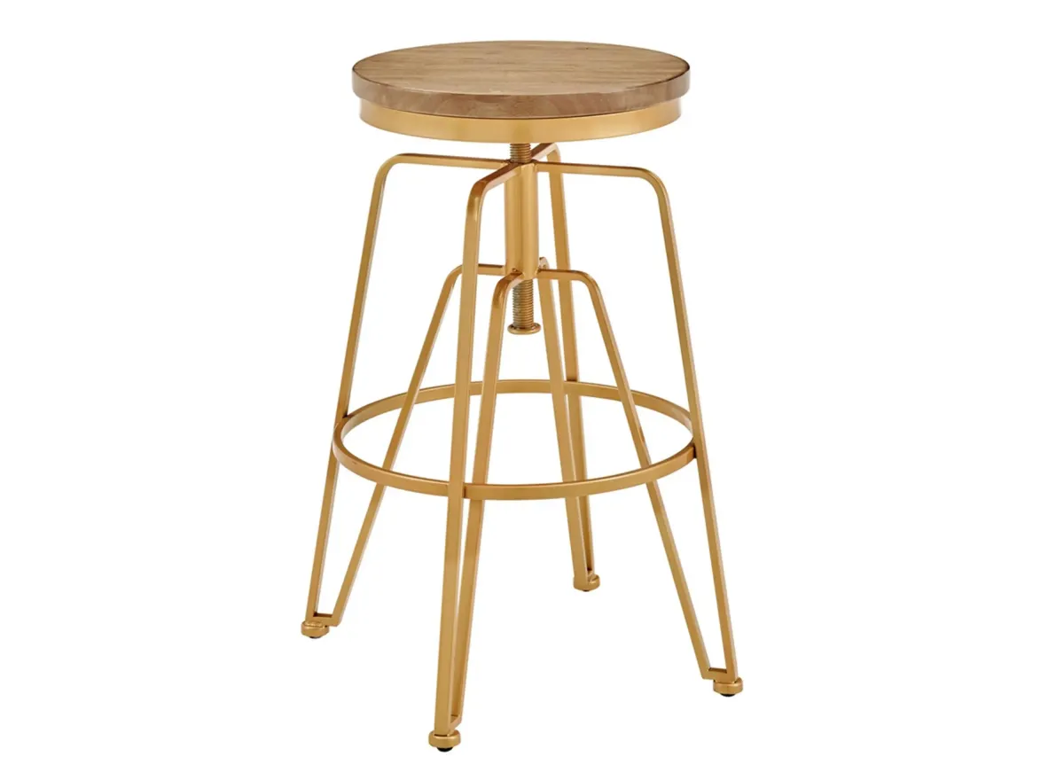 Toby Adjustable Workshop Stool in Matte Gold by Linon Home Decor