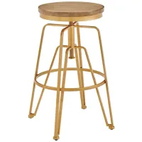 Toby Adjustable Workshop Stool in Matte Gold by Linon Home Decor