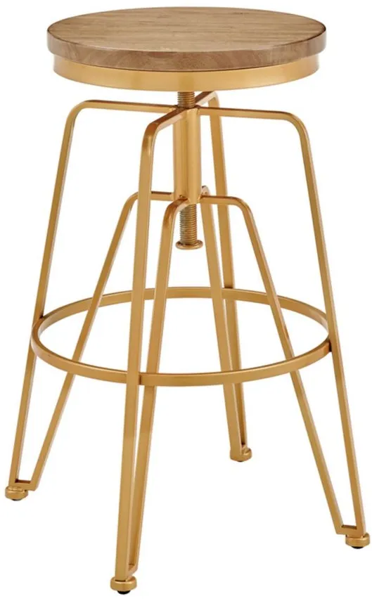 Toby Adjustable Workshop Stool in Matte Gold by Linon Home Decor