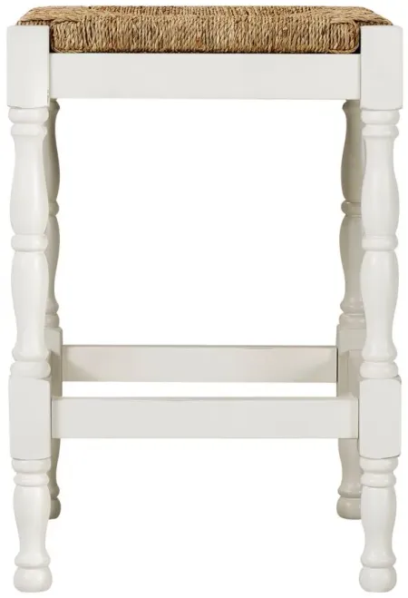 Pemberton Counter Stool in Antique White / Brown by Bellanest
