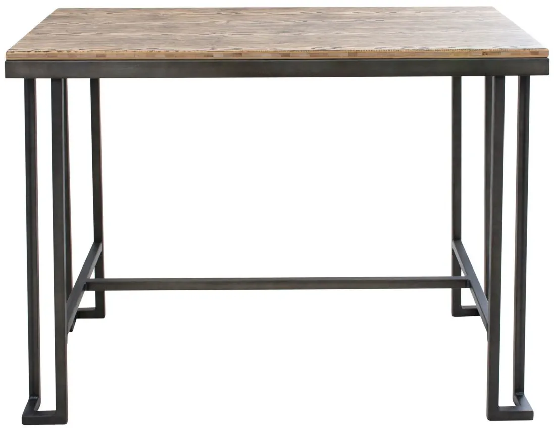 Roman Counter-Height Dining Table in Rustic Wood / Black by Lumisource