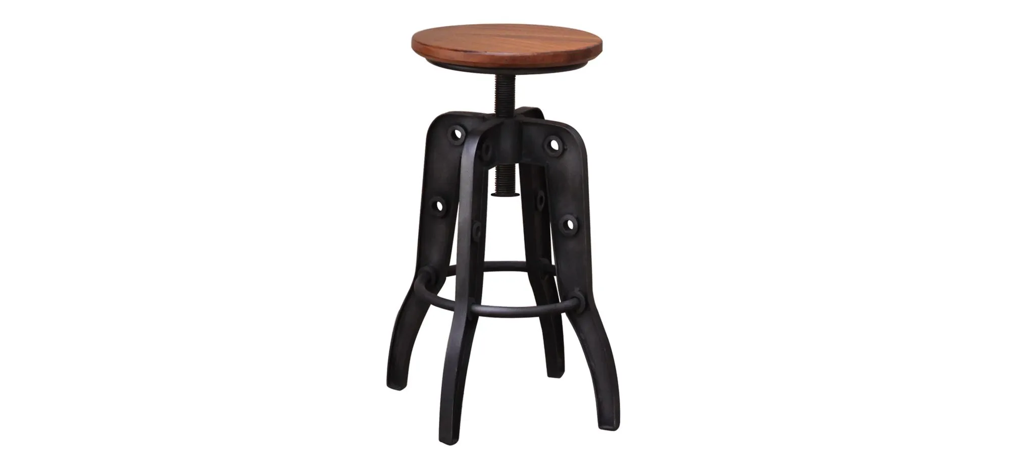 Parota Adjustable-Height Bar Stool in Antiqued Distressed by International Furniture Direct