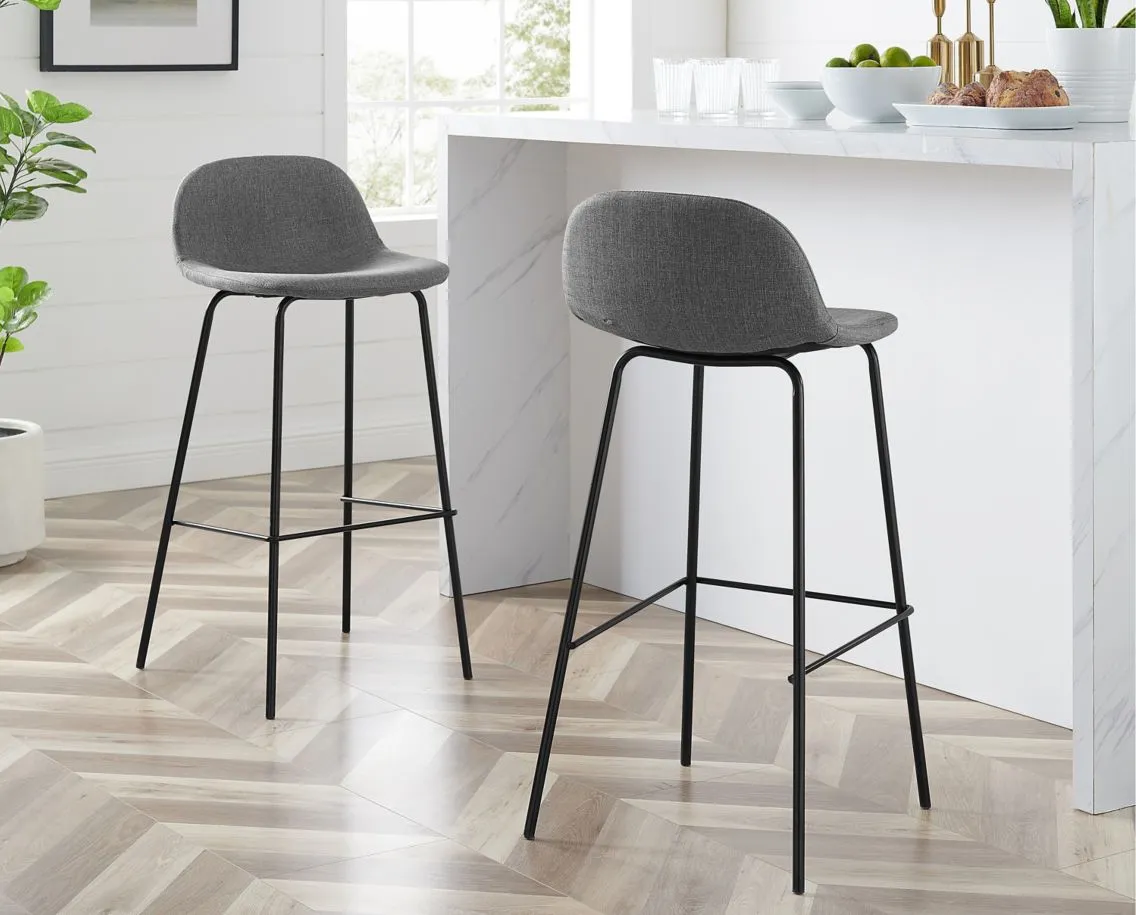 Riley Bar Stool -2pc. in Gray by Crosley Brands