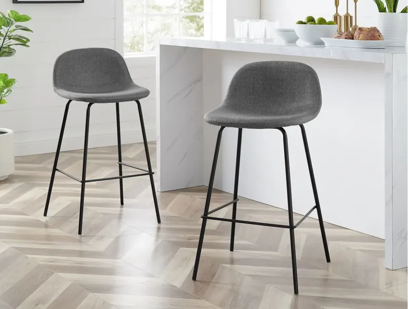 Riley Counter Stool -2pc. in Gray by Crosley Brands