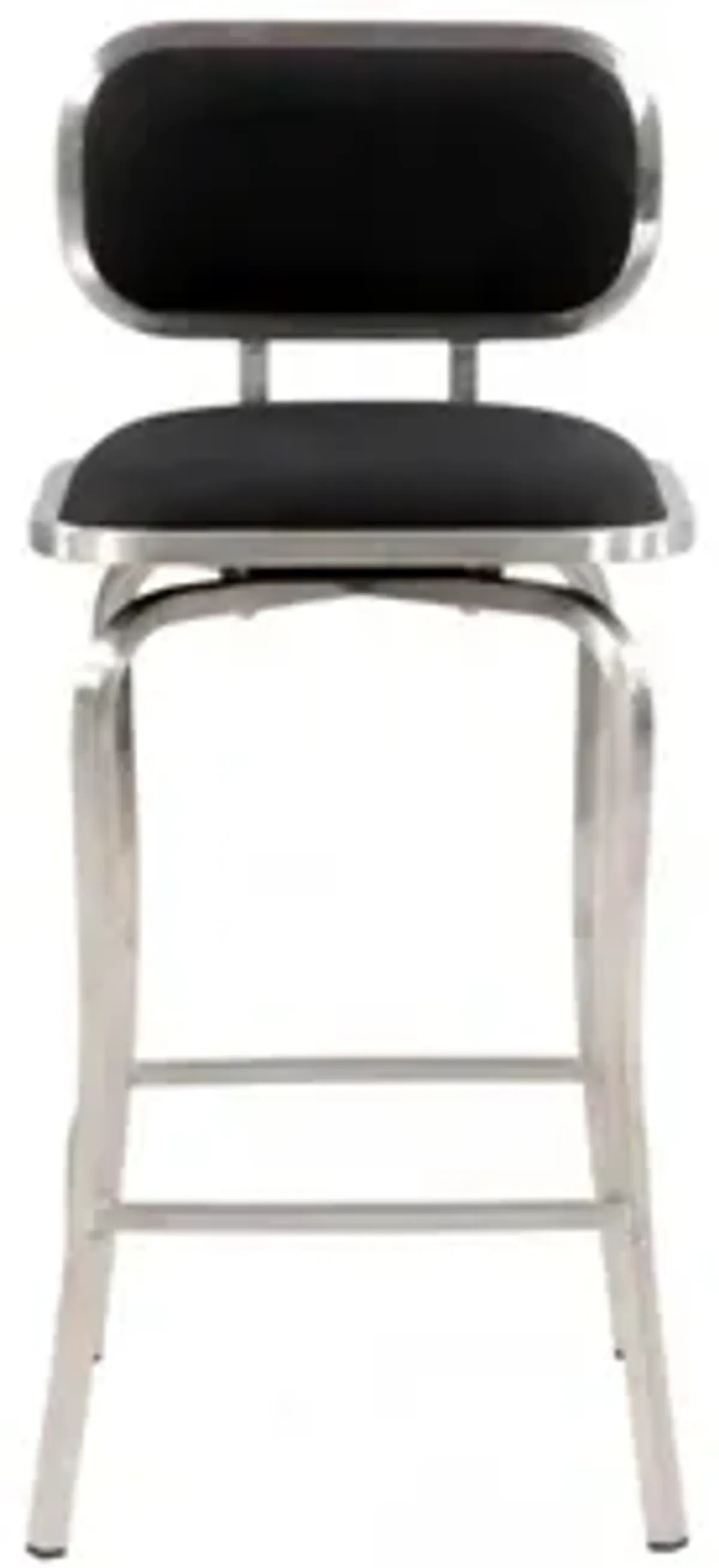 Juliette Swivel Counter Stool in Black / Brushed Stainless Steel by Chintaly Imports