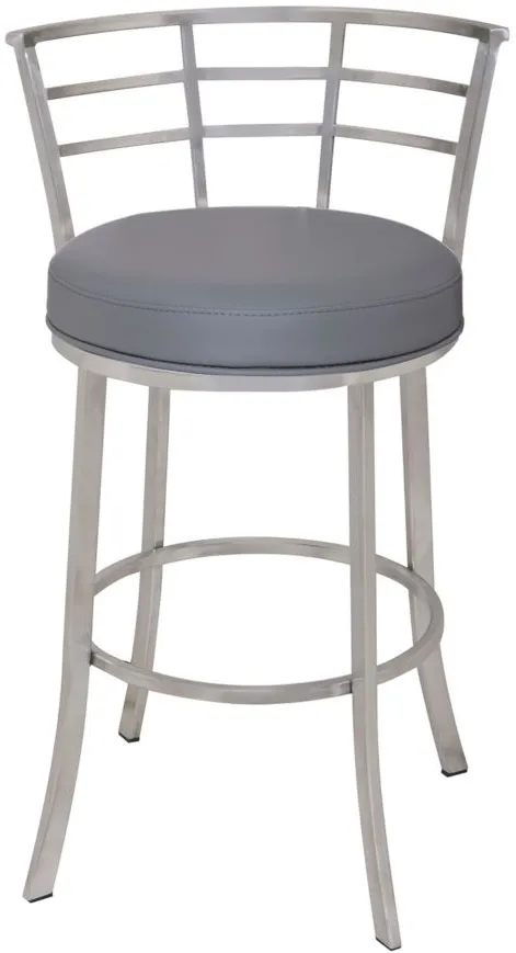 Viper Swivel Counter Stool in Gray / Stainless-steel by Armen Living