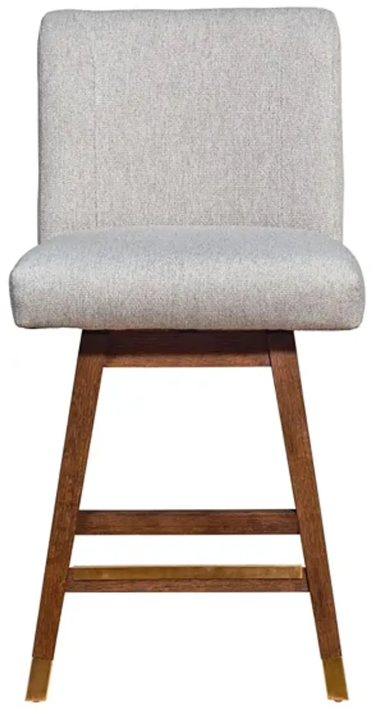 Basila Swivel Counter Stool in Brown Oak by Armen Living