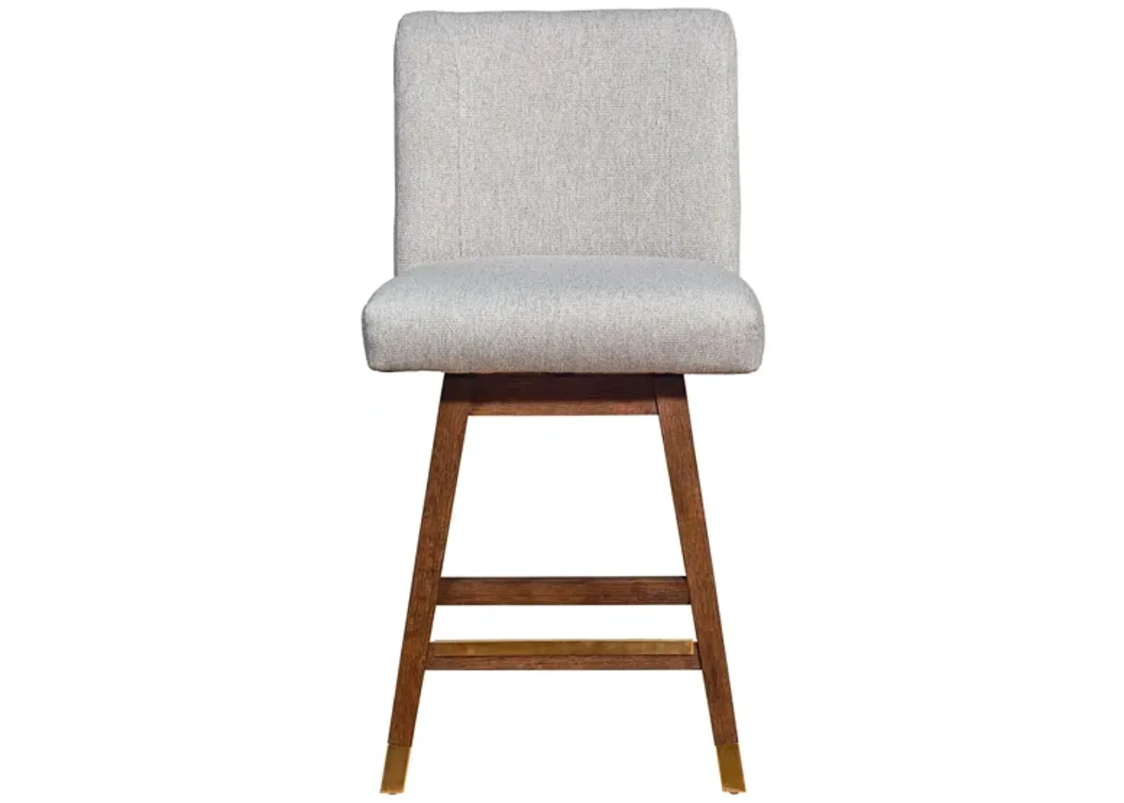 Basila Swivel Counter Stool in Brown Oak by Armen Living