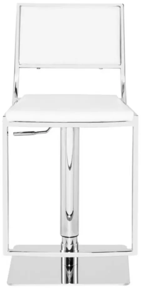 Aaron Adjustable Stool in WHITE by Nuevo