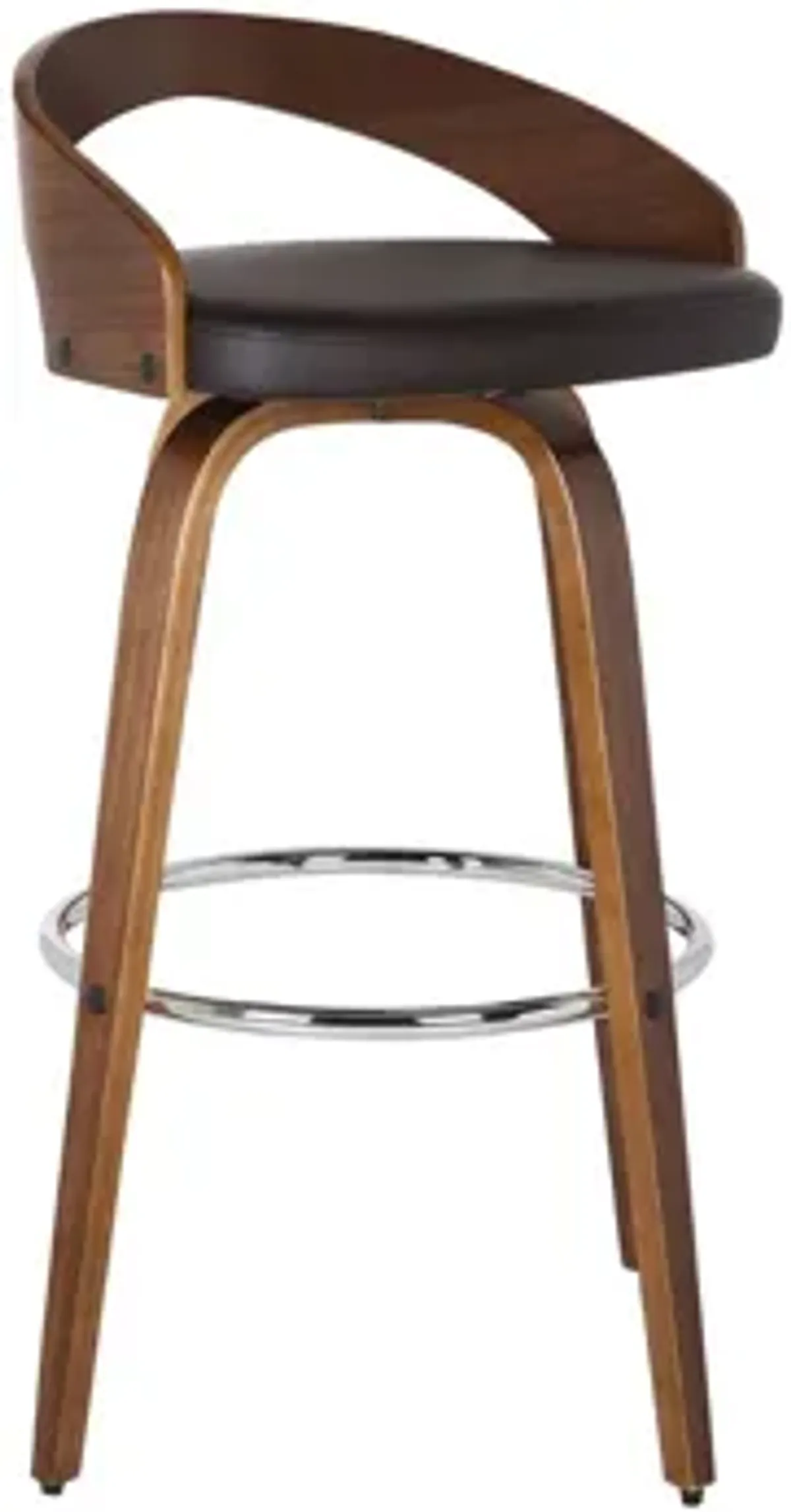 Sonia Swivel Counter Stool in Brown / Walnut / Chrome by Armen Living