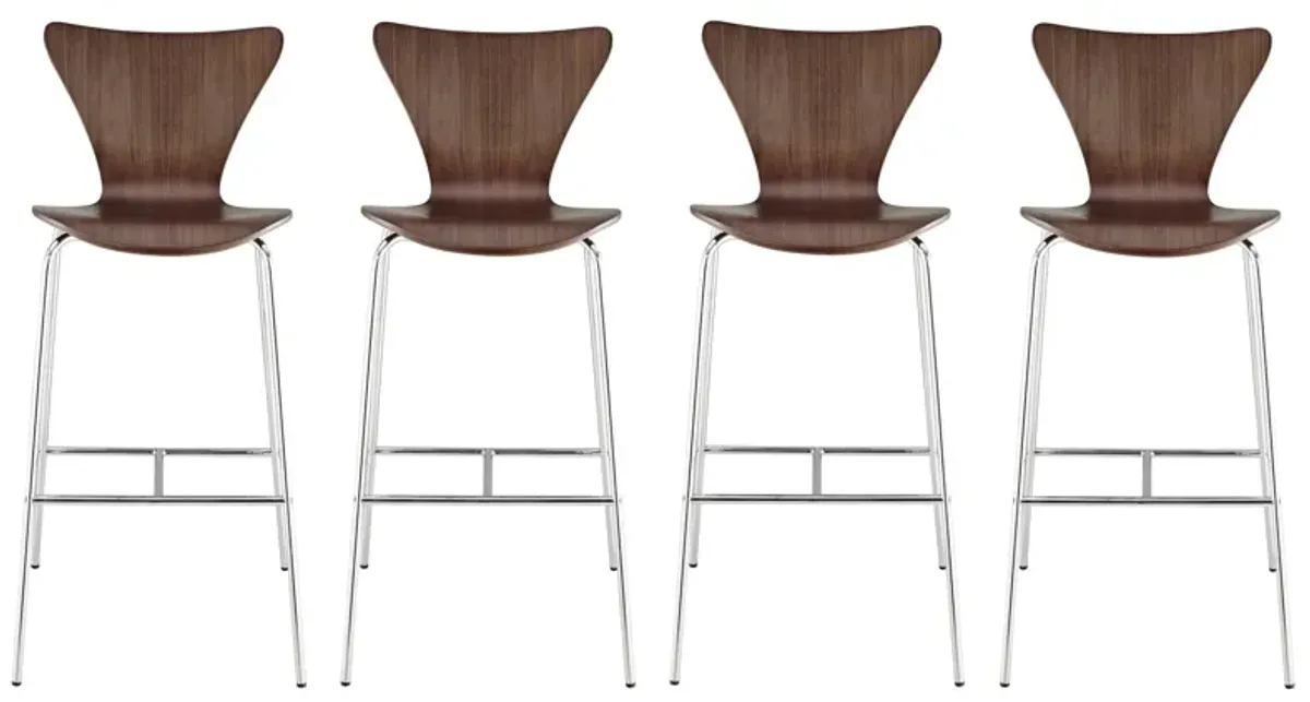 Tendy Bar Stool- Set of 4 in Walnut by EuroStyle