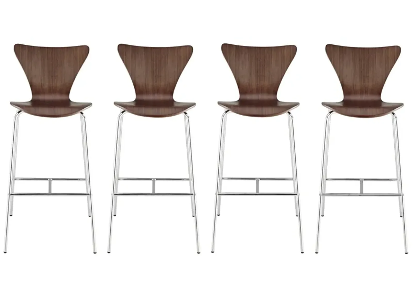 Tendy Bar Stool- Set of 4 in Walnut by EuroStyle