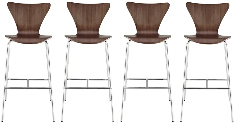 Tendy Bar Stool- Set of 4 in Walnut by EuroStyle